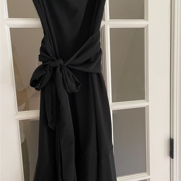 Clearance must go -Coldwater Creek Black Formal Tie Waist Sleeveless Dress 6P - Picture 6 of 6